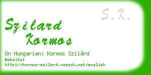 szilard kormos business card